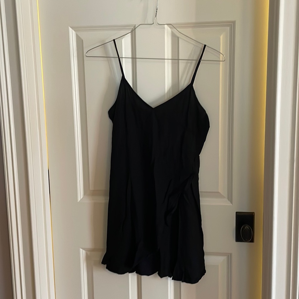 Black mini wrap dress